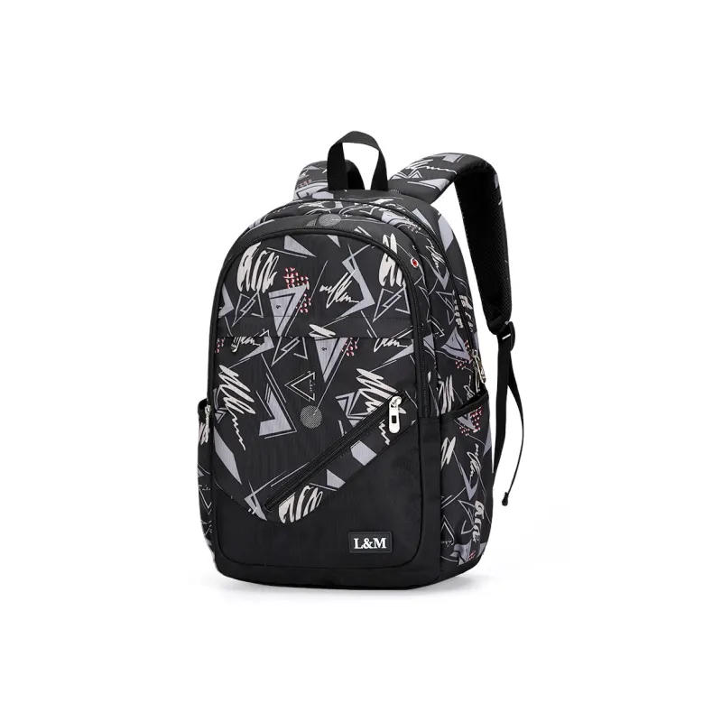 L&M Oxford Backpack Laptop Bags Regular Unisex Black-30