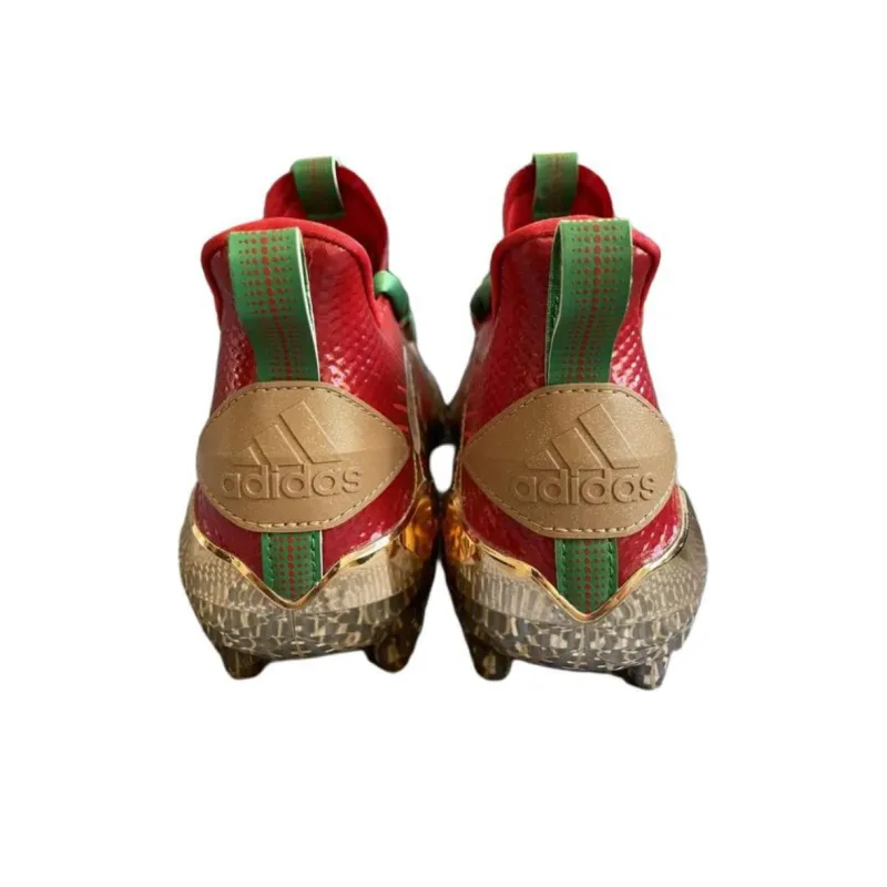 Adidas Adizero Cleats FG Rubber Long Studs Cushioning Wear Resistant Soccer Shoes Men's Red Green-2