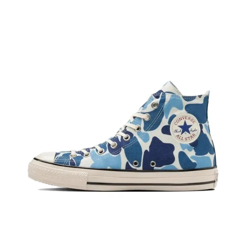 Converse All Star Anti Slip Wear Resistant High Top Canvas Shoes Unisex Blue-1