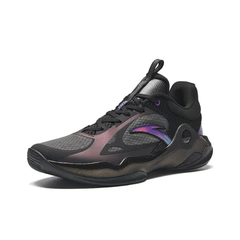 Anta Sky Blue RETRO Skyline RETRO Abrasion-Resistant Low-Top Basketball Shoes Men's Black-1