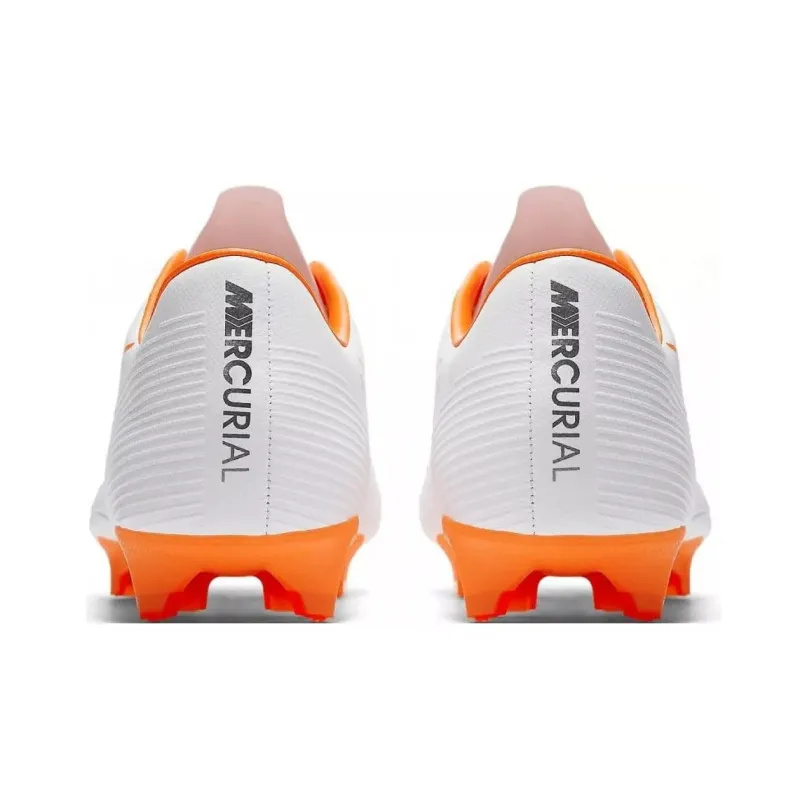 Nike Mercurial Vapor 12 Soccer Shoes Men Low Top White/Orange-4
