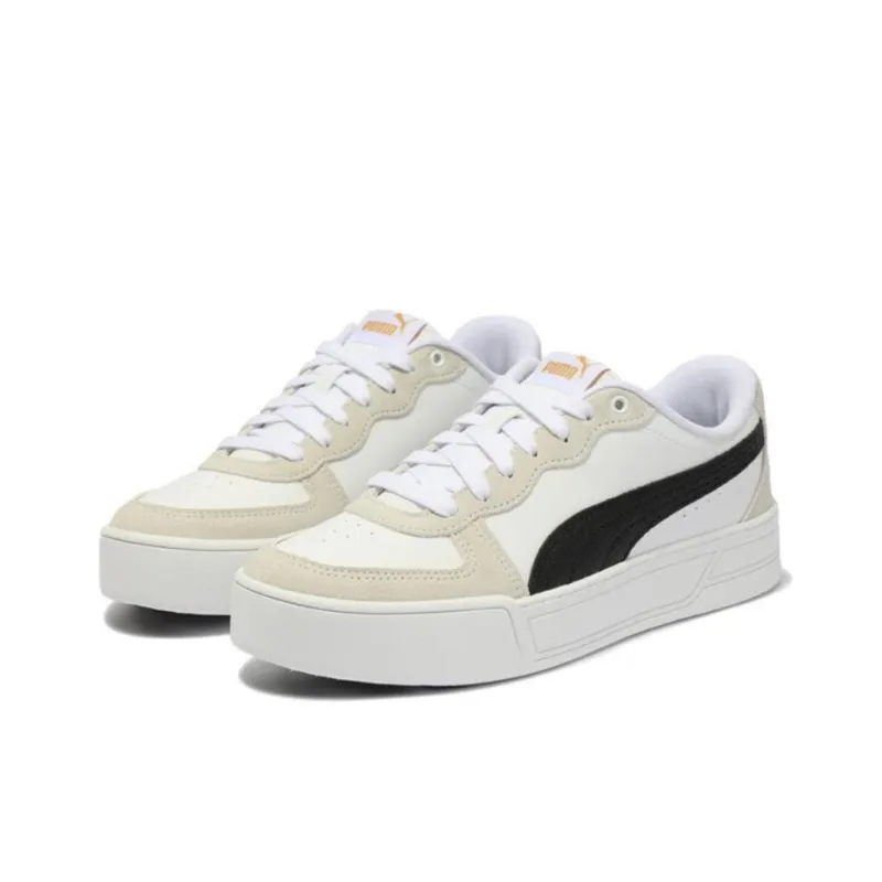 PUMA Skye Non slip Lightweight Low Top Skateboard Shoes Women's White Black-2
