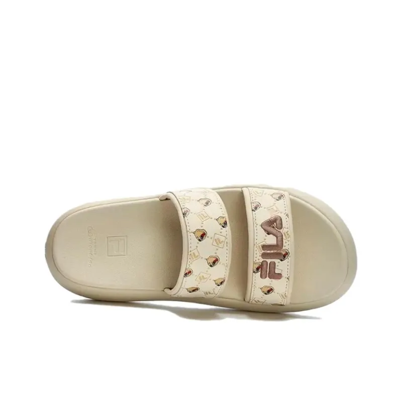 FILA DONUT Slip Resistant Quick Dry Slide Slippers Women's Beige-3