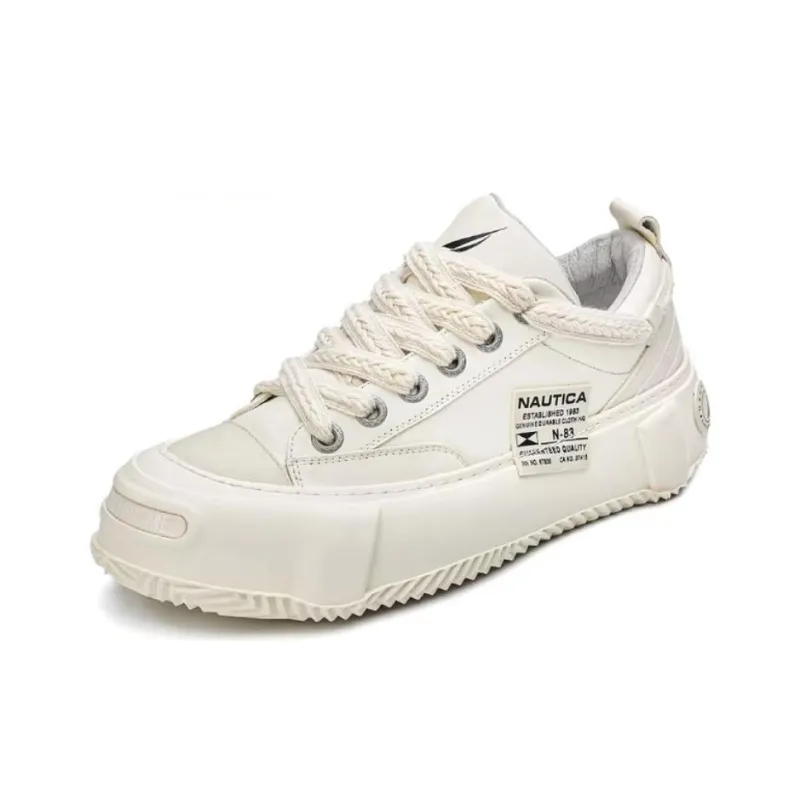 NAUTICA Anti Slip Wear Resistant Low Top Skateboard Shoes Women's White-1