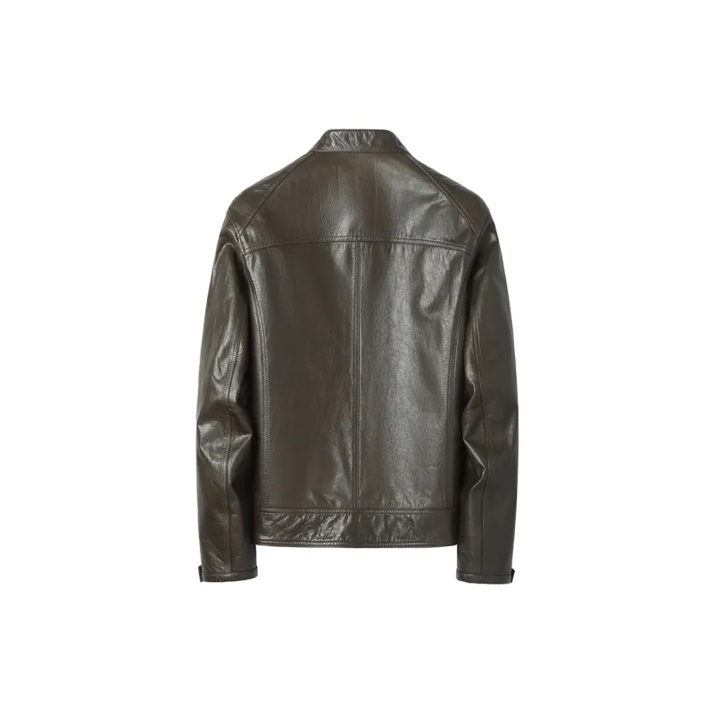 SINBOS Leather Jacket Men's Pine Frost Green-1