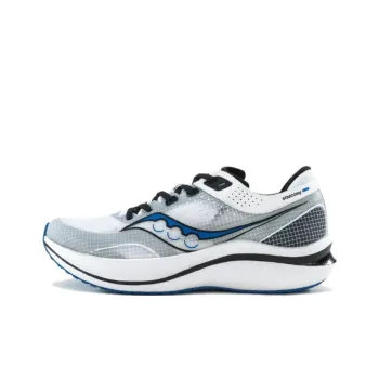 Saucony Low Top Carbon Plate Training Running Shoes Unisex White Blue