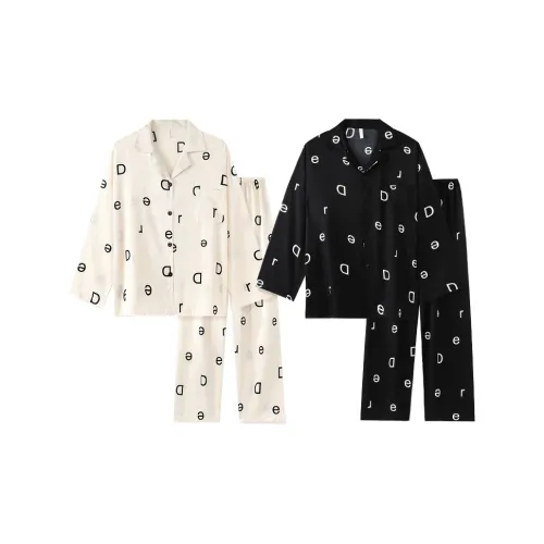 O'MESIK Pajama Set Unisex Black White