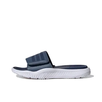 Adidas AlphaBounce Slip-Resistant Abrasion-Resistant Slide Slippers Unisex Blue White