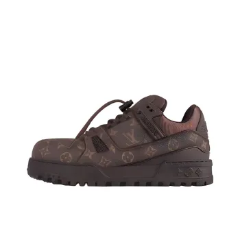 LOUIS VUITTON Trainer Maxi Low Top Skateboard Shoes Unisex Brown