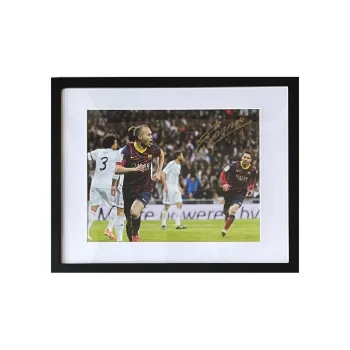 ICONS.com Iniesta Barça Includes Certification Certificate Outer Frame Size: 38.6x48.6cm