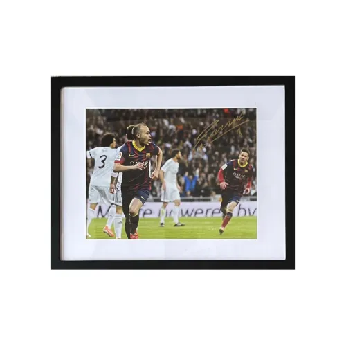 ICONS.com Iniesta Barça Includes Certification Certificate Outer Frame Size: 38.6x48.6cm