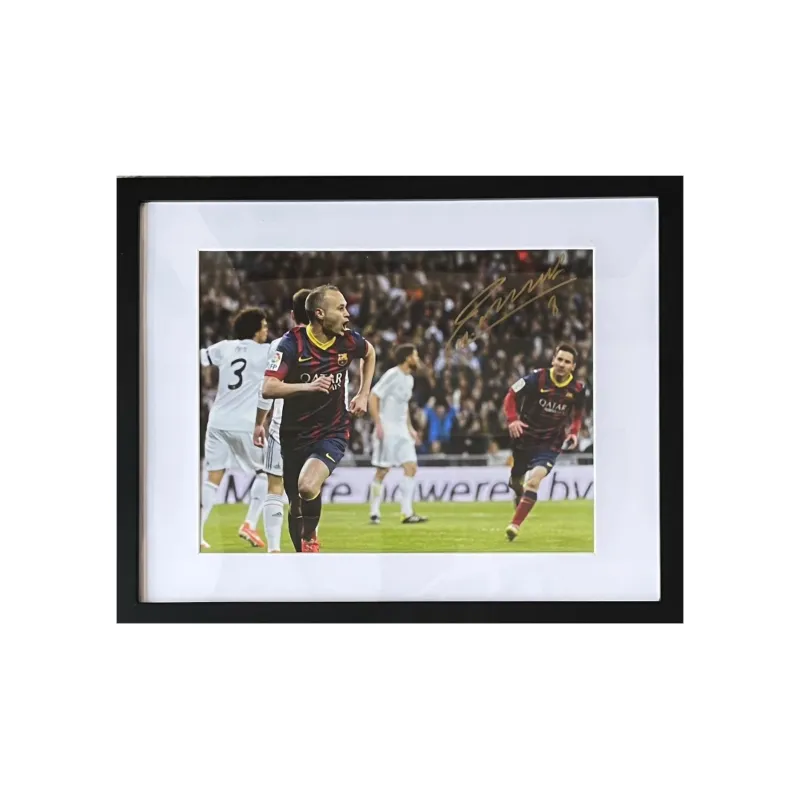 ICONS.com Iniesta Barça Includes Certification Certificate Outer Frame Size: 38.6x48.6cm-0