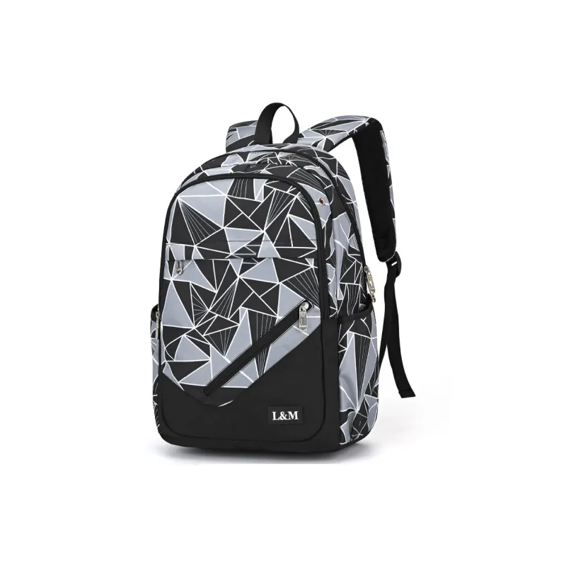 L&M Oxford Backpack Laptop Bags Regular Unisex Black-15