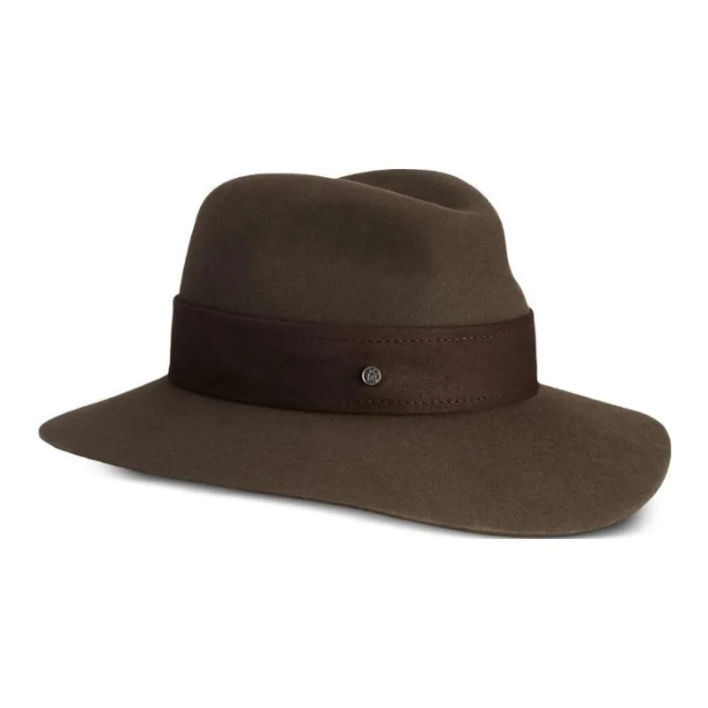 Maison Michel Henrietta Logo charm Fedora Hat-1