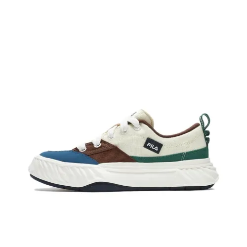 FILA Fosso Canvas Shoes Men Low-Top Beige/Blue