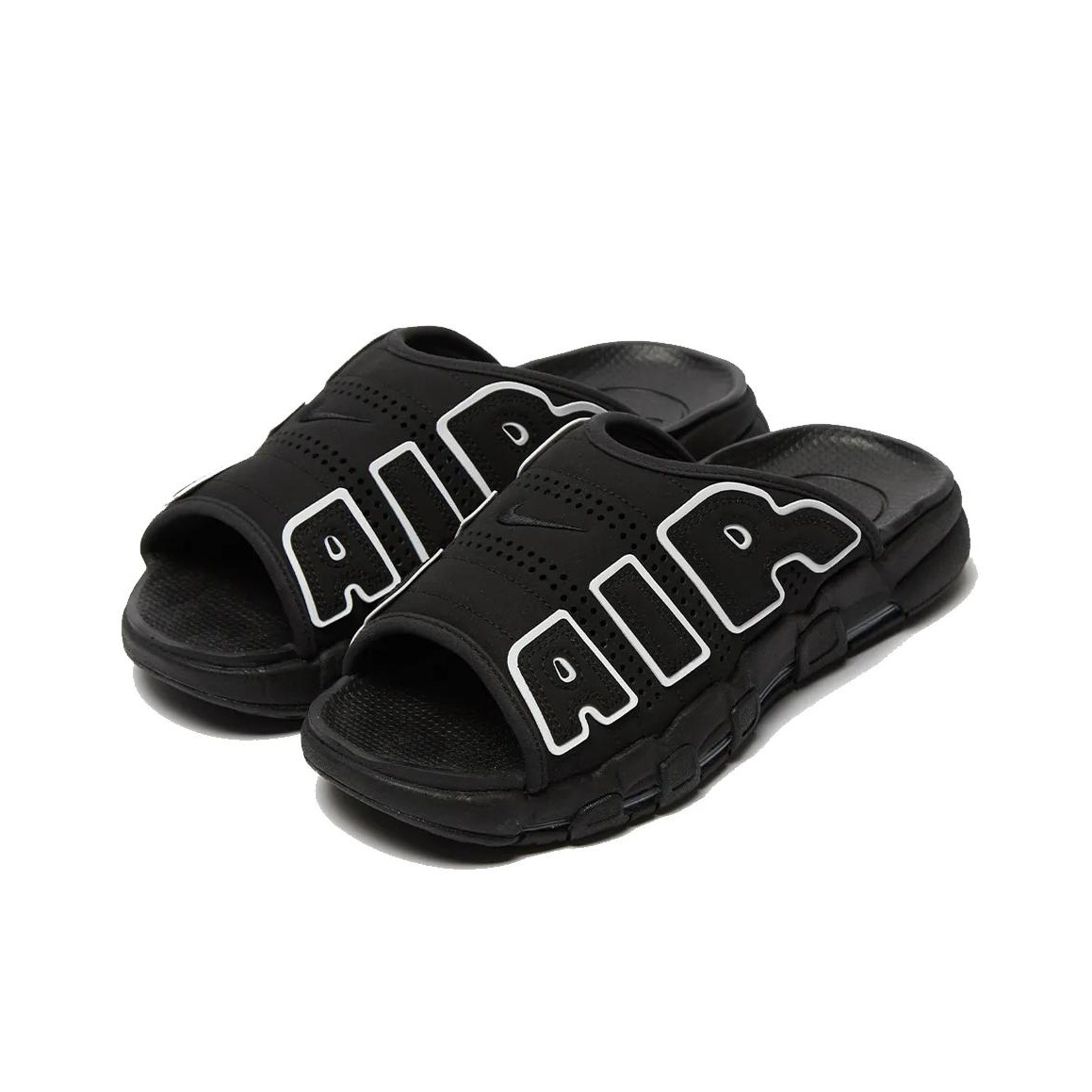 Nike Air More Uptempo Slide OG Black White - POIZON Nike Air More Uptempo Slide OG Black White - POIZON