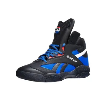 Reebok Shaq Attaq Cushioning Anti Slip And Wear Resistant High Top Vintage Basketball Shoes Men's Black Blue Red