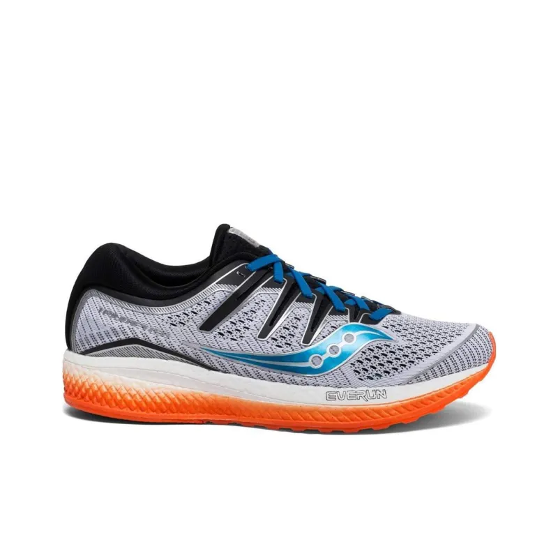 Saucony Triumph Iso5 Non slip Lightweight Low Top Running Shoes Men's White Black Orange-1