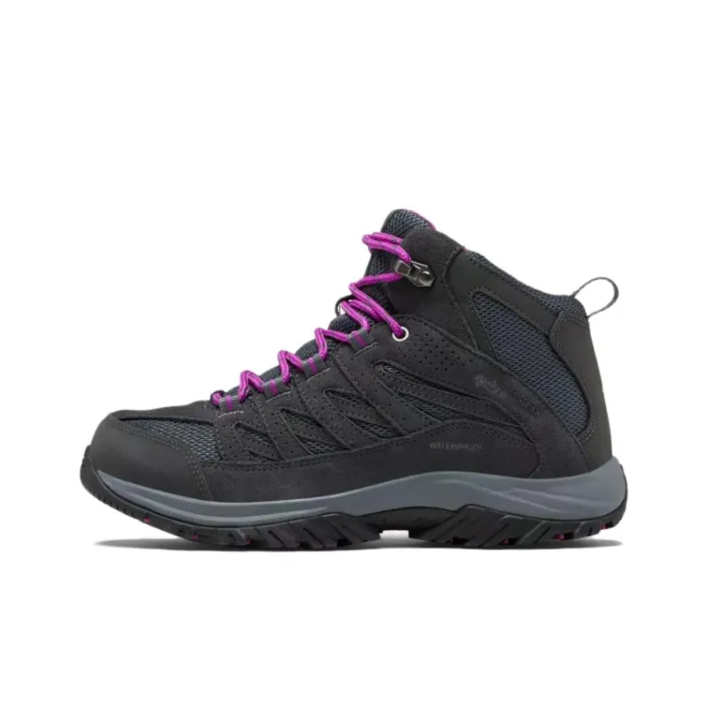 Columbia Crestwood Water-Resistant Mid-Top Hiking Shoes Women's Black-0