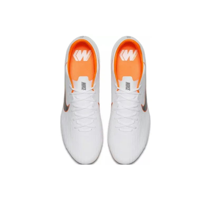 Nike Mercurial Vapor 12 Soccer Shoes Men Low Top White/Orange-3