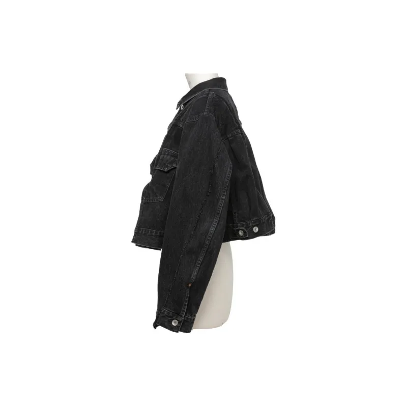 Sacai Denim Wool Melton Jacket 'Black'-2