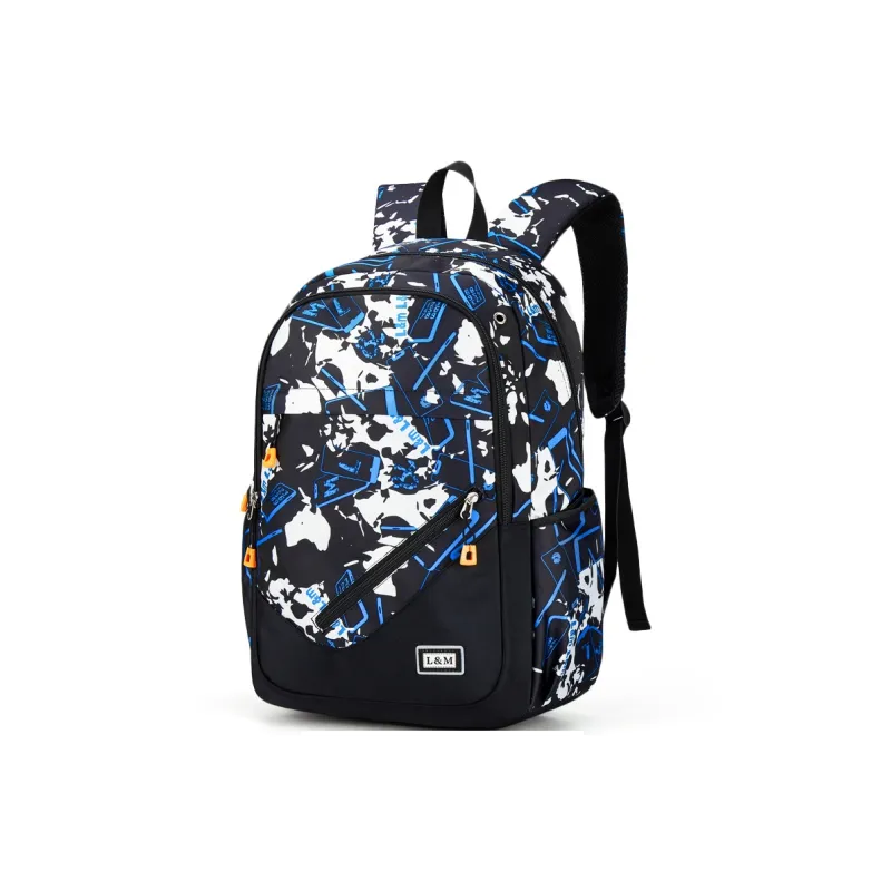 L&M Oxford Backpack Laptop Bags Regular Unisex Black-35