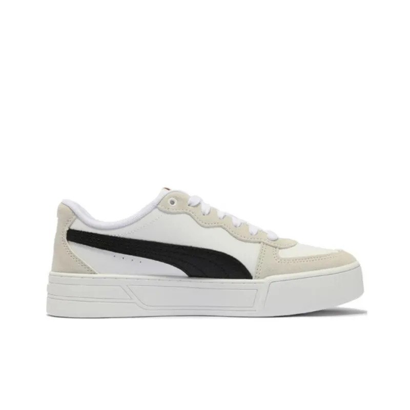 PUMA Skye Non slip Lightweight Low Top Skateboard Shoes Women's White Black-1