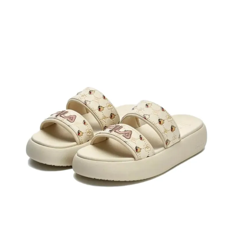 FILA DONUT Slip Resistant Quick Dry Slide Slippers Women's Beige-1