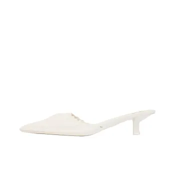 ST. AGNI Closed Toe Slippers 5cm Women's White