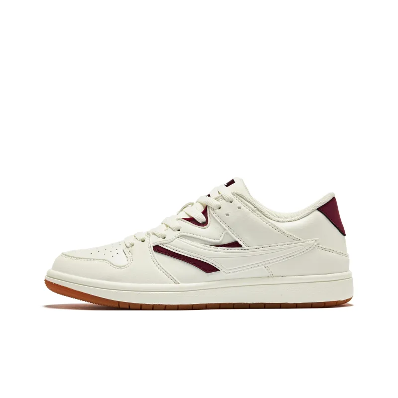 QIAODAN Cushioning Balance Wear-Resistant Lightweight Breathable Slip-Resistant Low-Top Skateboard Shoes Women's Ivory-0