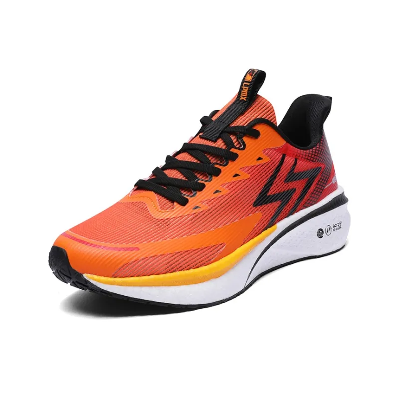 LPMX Cushioned Wear Resistant Lightweight Low Top Running Shoes Outdoor Sports Shoes Men's Black Orange-2