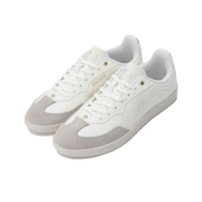 DESCENTE Anti Slip Wear Resistant Low Top Skateboard Shoes Unisex White-1