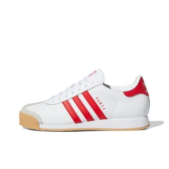 Adidas Originals Samoa Vienna Cushioning Anti Slip And Wear Resistant Low Top Casual Shoes Men's White Red