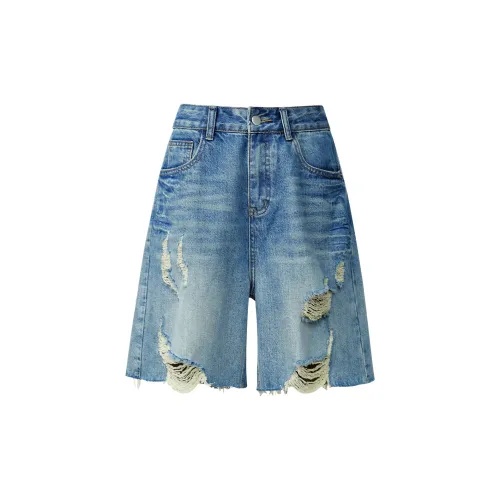 Le Alfashionline Denim Shorts Women's Blue