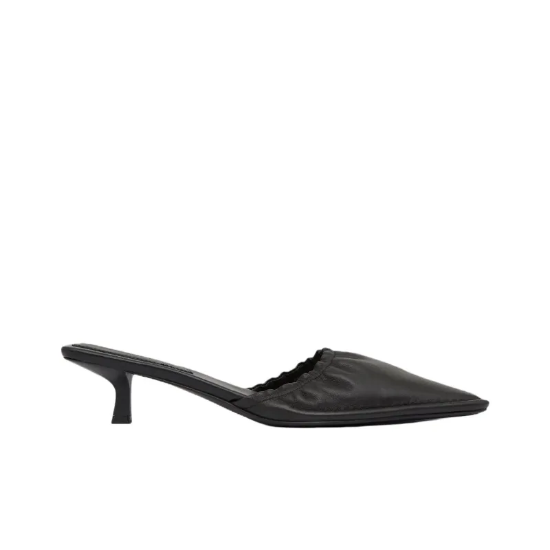 ST. AGNI Closed Toe Slippers 5cm Women's Black-1