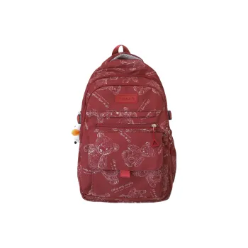 Cwatcun Nylon Backpack Unisex Red/Green/Black/White