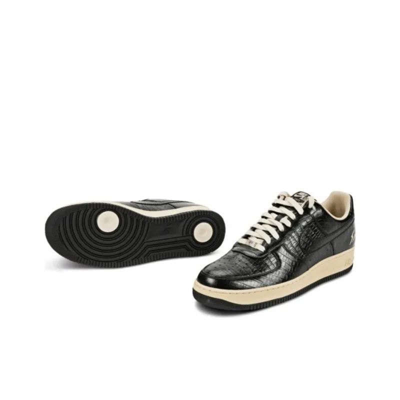 Nike Air Force 1 Lightweight And Breathable Low-Top Skateboard Shoes Unisex Black-4