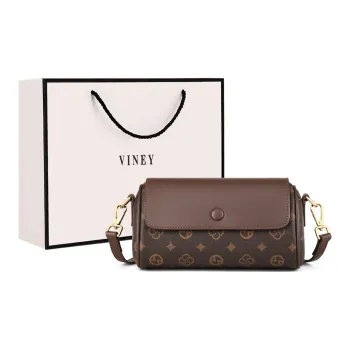 VINEY Synthetic Leather Shoulder Bag Crossbody Bag Cylinder Bag Regular Women's Coffee