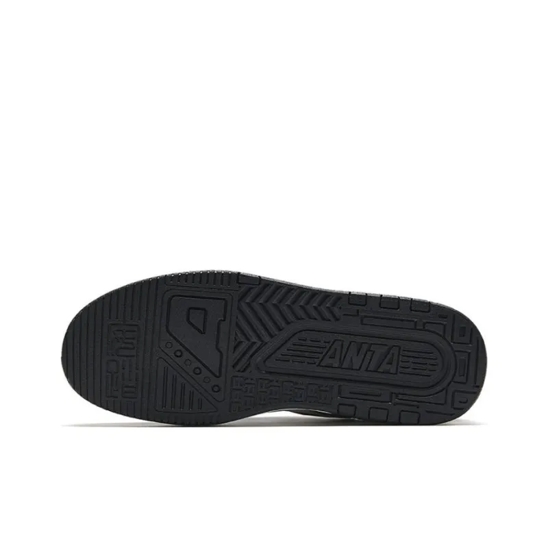 Anta Anti Slip Wear Resistant Low Top Skateboard Shoes Men's Black White-4