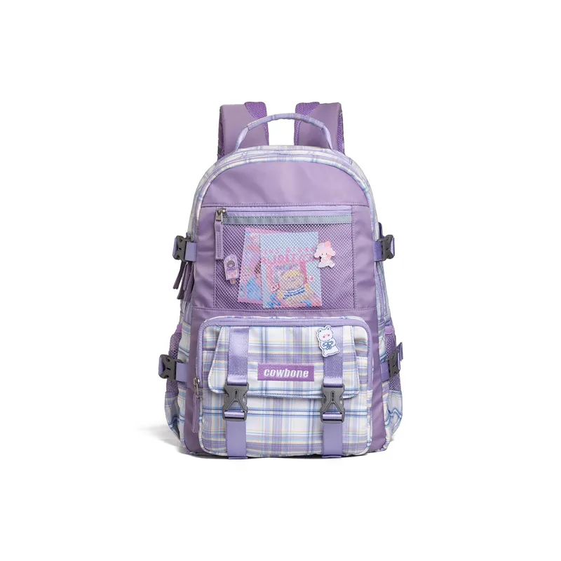 COWBONE Polyester Backpack Regular Unisex Girlish Heart Pink/Starry Purple/Starry Grey-0