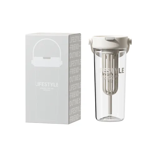HOTPLUS Summer Straw Cup Couple Bestie Large Capacity Cup, Students Portable Fruit Tea Travel Cup 600ML