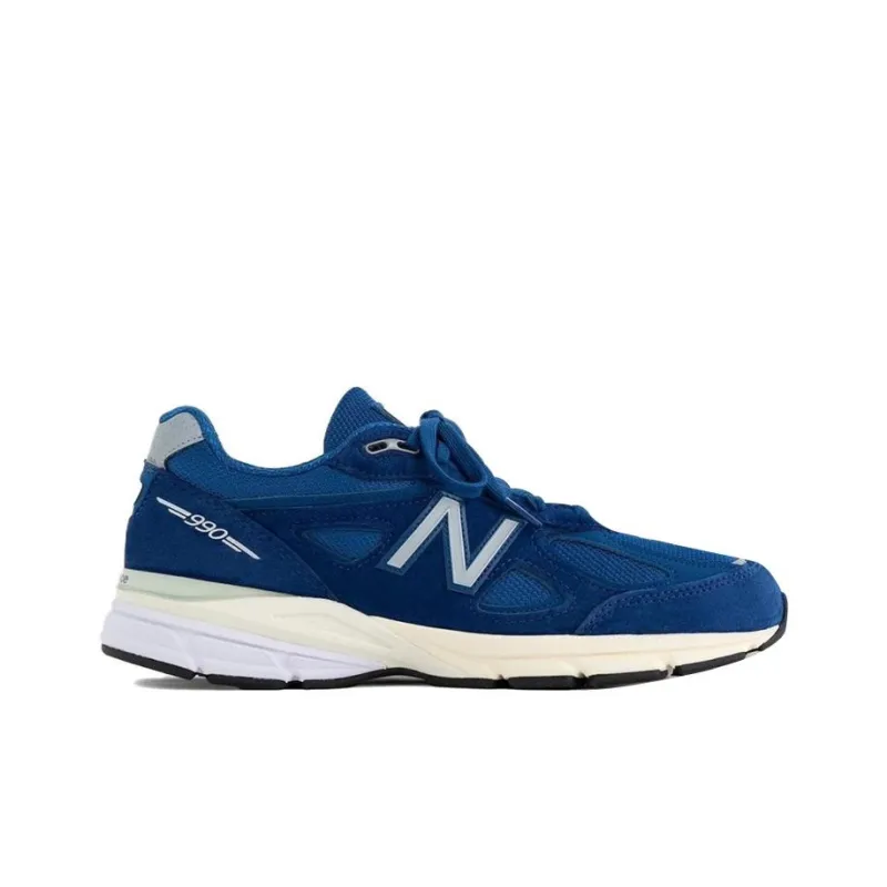 AIME LEON DORE x New Balance NB 990 V4 Wear Resistant Low Top Casual Running Shoes Men's Blue-1