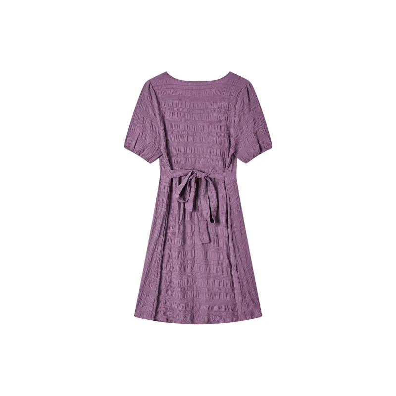ZCDECO Short Sleeved Dress Women's Purple-1