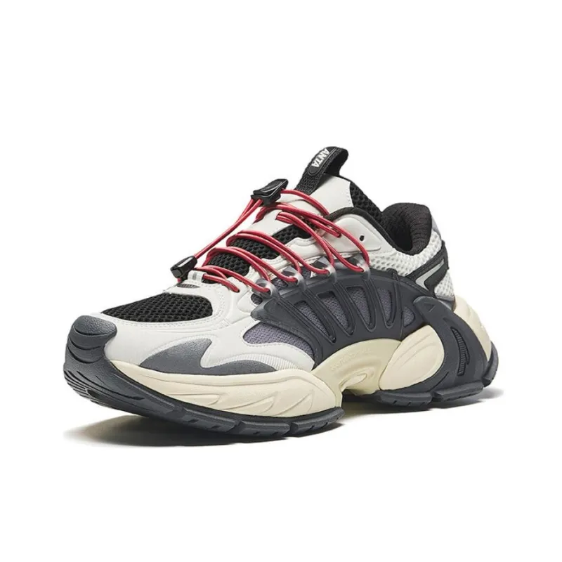 Anta Sparrow Feather 2 Wear Resistant Low Top Casual Shoes Men's Beige Black-1