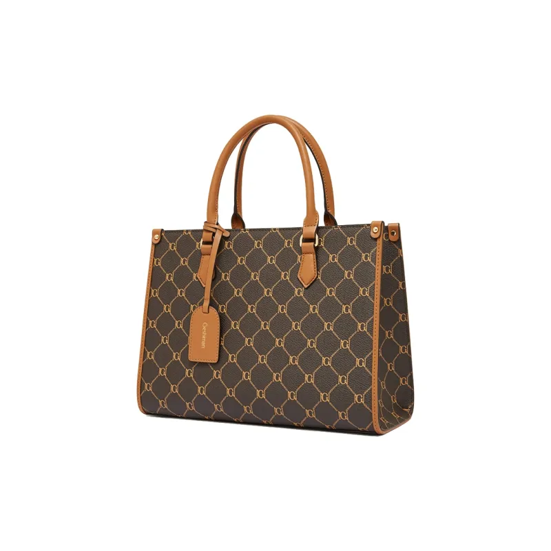 Geshiman PVC Crossbody Handbags Regular Women's Coffee/Ecru-1