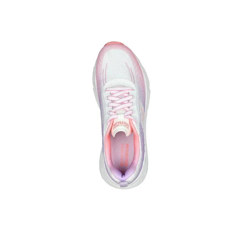 Skechers Max Cushioning Anti-Slip And Wear-Resistant Support Low-Top Casual Running Shoes Women's White Purple-3
