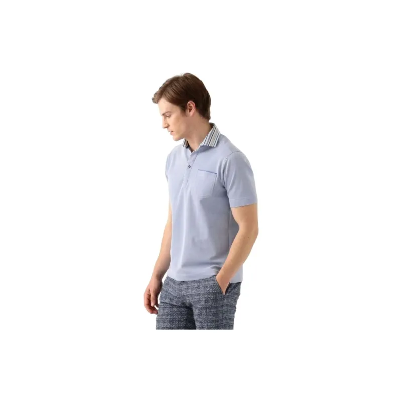 JOSEPH ABBOUD Polo Shirt Unisex Blue Gray-0