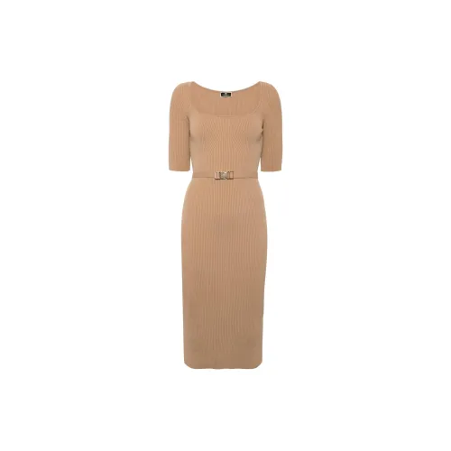 Elisabetta Franchi Long-Sleeved Dresses Women's Camel Brown