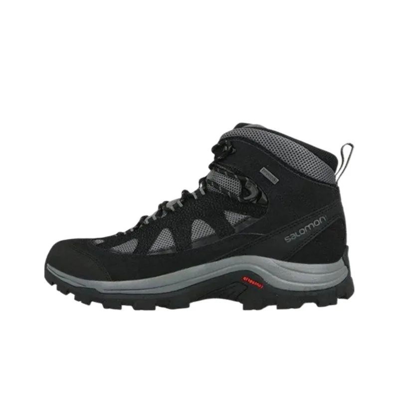 SALOMON Trekker Boots Cushioning Anti Slip And Wear Resistant High Top Outdoor Shoes Black Gray-0