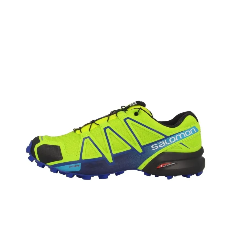 SALOMON Speedcross 4 Hiking / Trekking Shoes Men Low Top Yellow Blue-0